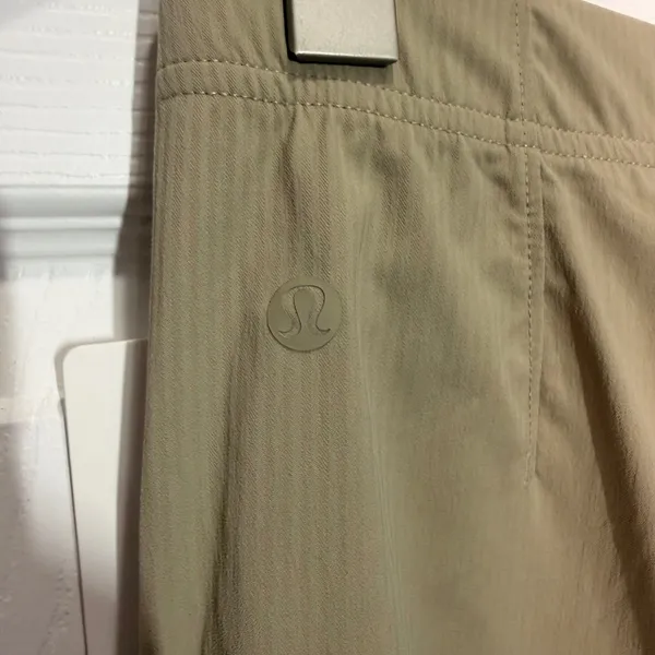 Lululemon Dance Studio Slim Fit HR Flare‎ Pant Khaki Tan Ruched Size L - Image 6