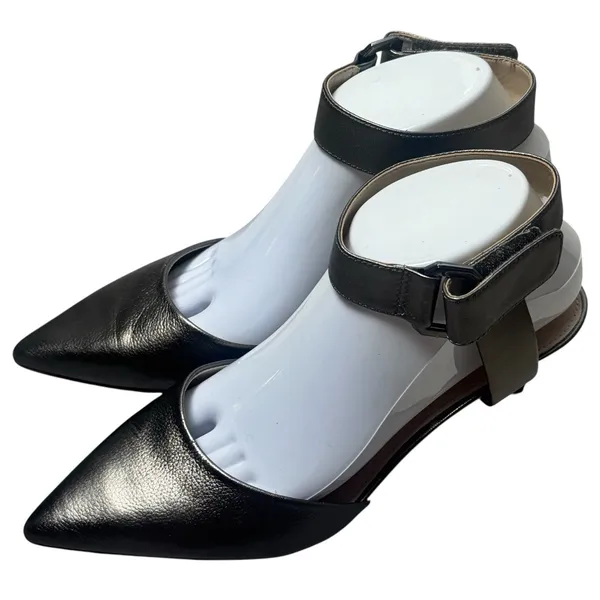 Louise et Cie Grettah Iron Pewter 3" Pointed Toe Sandals Heels‎ Party Event 9 - Image 3