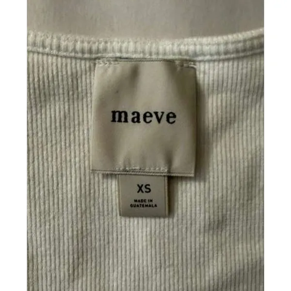 Pair of Maeve x Anthropologie Square Neck Tees in White and Black sz.XS - Image 7