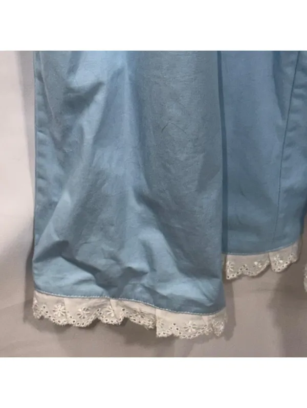 Shein Light Blue Ruffle Strap Wide Leg Jumpsuit Size Large - Image 5