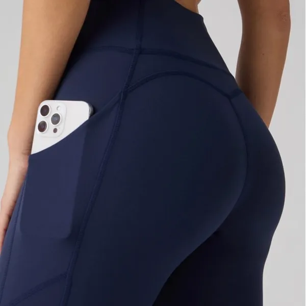 Navy Blue High-Waist Leggings  - Image 3