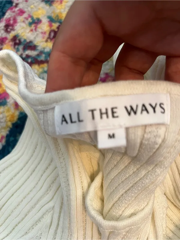 ALL THE WAYS Desirae Knit Top in White - Image 11