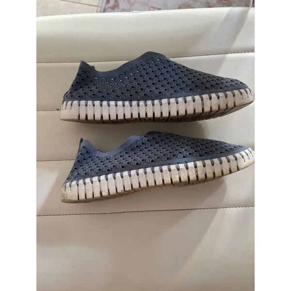 Ilse Jacobsen Hornbæk Tulip Blue Grey Laser Cut Slip On Loafers Shoes 37 - Image 5