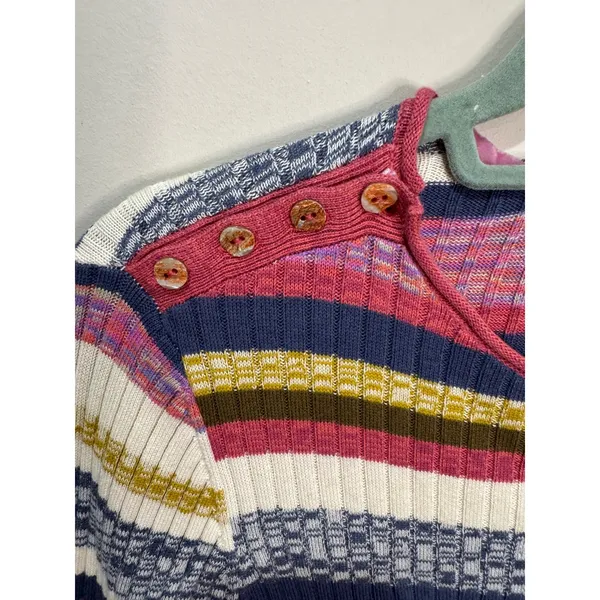 Sundance‎ Striped Ribbed Long Sleeve Top In Multi Women's Size LP - Image 3