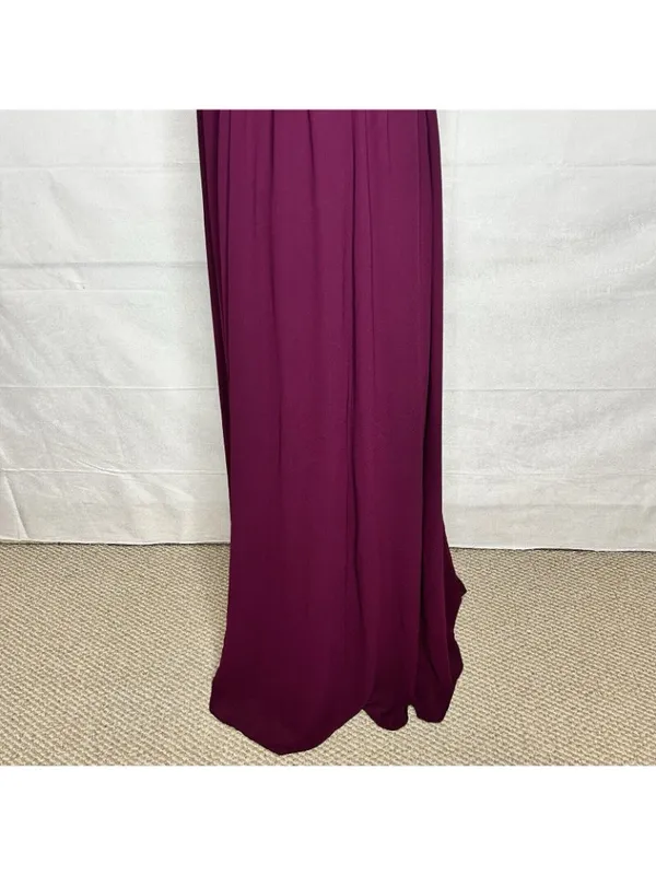 Show Me Your Mumu Emily Empire Merlot Purple Maroon Chiffon Maxi Dress Sz XL - Image 9