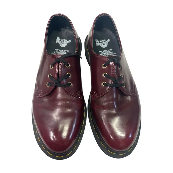 Dr Martens Oxford Shoes Womens 5 Red Oxblood Vegan Derby AirWair Goth Chunky - Image 11