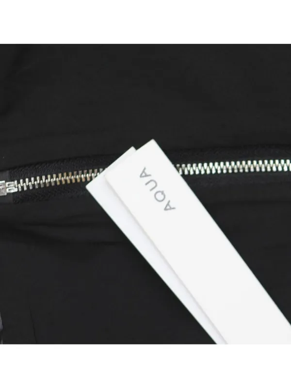 NWT Aqua Feather Trim Bandeau Faux Leather Top IBO26647 Black XS - Image 5