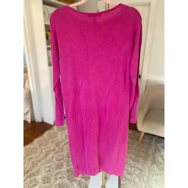 Lauren Ralph Lauren Silk Pink Midi Dress Minimalist Quiet Luxury Bright Parisian - Image 3