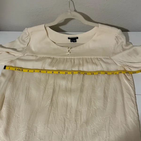 Theory 100% Silk Longsleeve blouse | Cottagecore | Maidencore | Capaule Wardrobe - Image 6