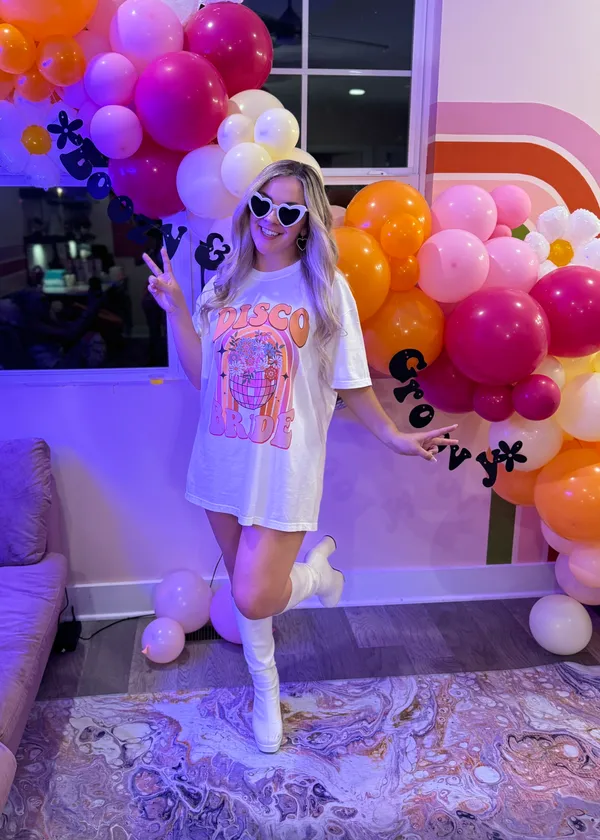 Disco Bride Graphic Tee White Size XL - Image 2
