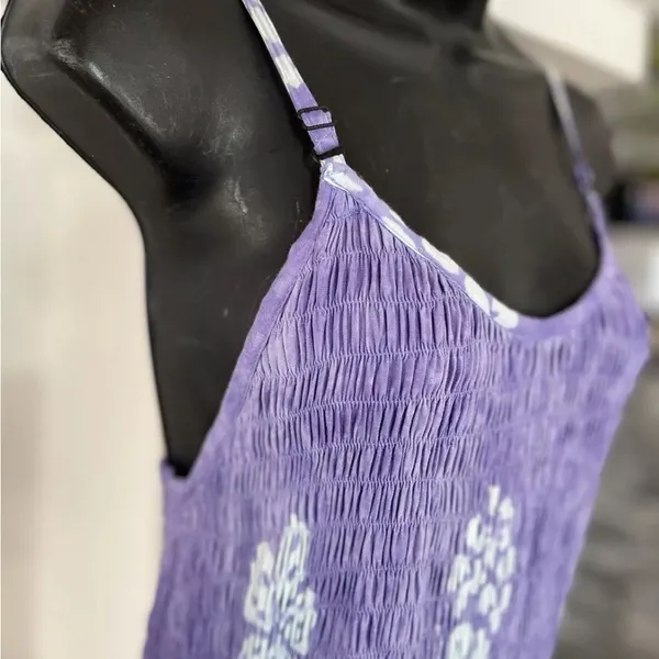 young fashion purple flowy summer dress one size - Image 2