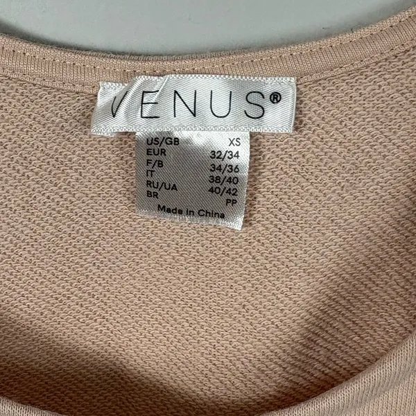 Venus Peach Pink Shoulder Tie Lounge Mini Dress XS Summer Loungewear Beach Cozy - Image 3