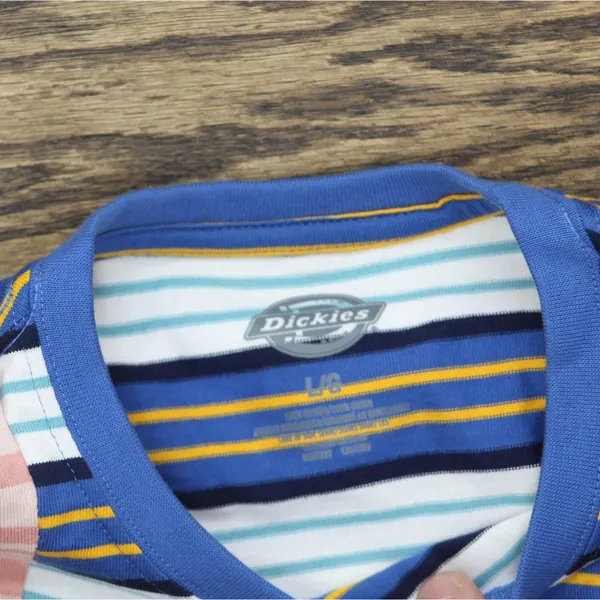 NEW Dickies Womens Remanufactured Baggy Utility Pocket T-Shirt Tee Blue Multi L - Image 3