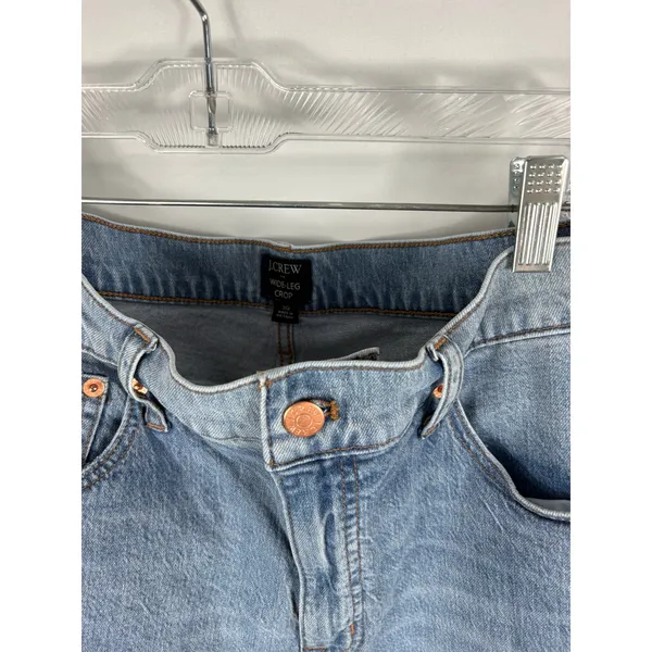 J Crew Wide Leg Crop Jean Light Wash Size 30 - Image 2