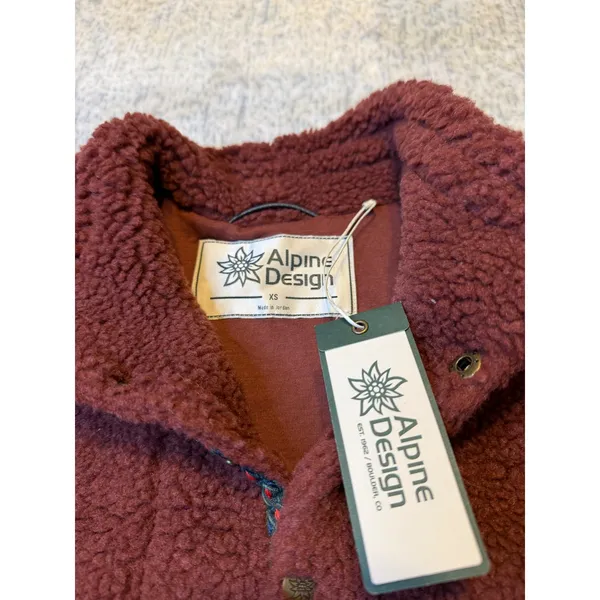 Alpine Design‎ Women S Sherpa Fleece Pullover Sweatshirt Dark Auburn NWT - Image 2