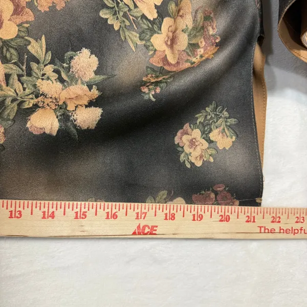 Solitaire S Brown Faux Suede Floral Open Front Jacket Kimono Retro Boho‎ Funky - Image 11