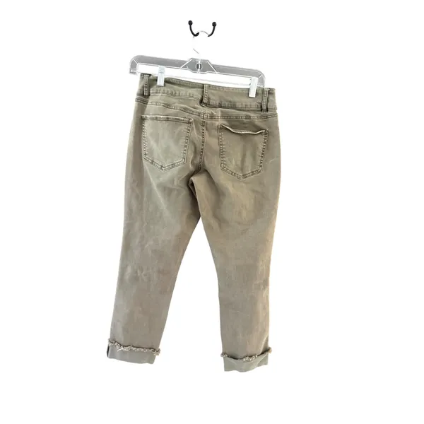 Refuge Y2k Womens Olive Green Distressed Skinny Jeans‎ High Rise Cropped Size 4 - Image 2
