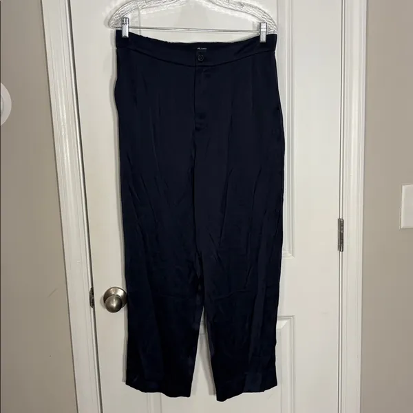 Madewell Satin Drapey Tapered Pleat Pants Large‎ blue - Image 2