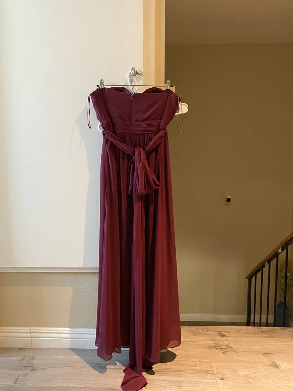 Birdy Grey burgundy Convertible Grace Dress with pockets, size L - Image 3