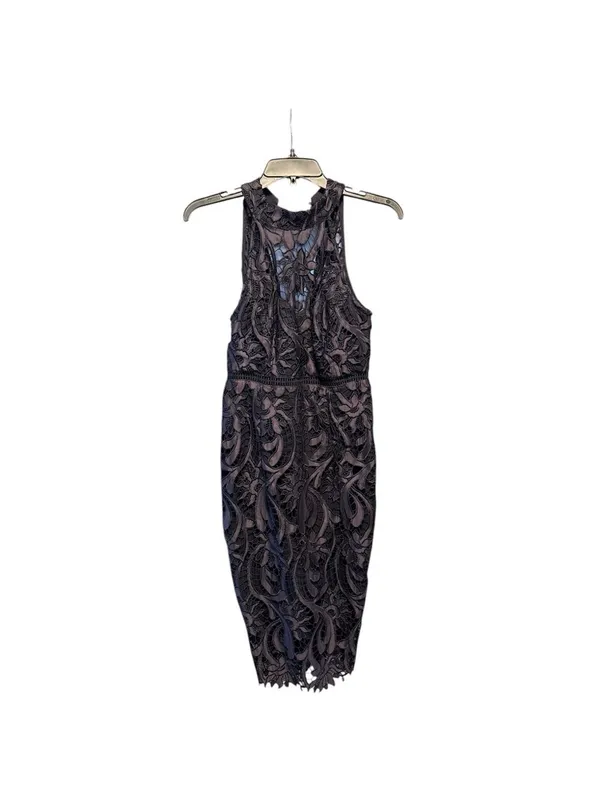 Bardot Isa Lace Halter Dress‎ French Navy Midi Size 4 - Image 3