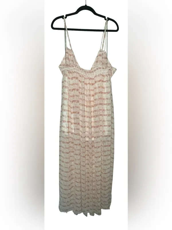 Blush BJ Striped Spaghetti‑Strap Maxi Dress in Blush and Cream - Image 2