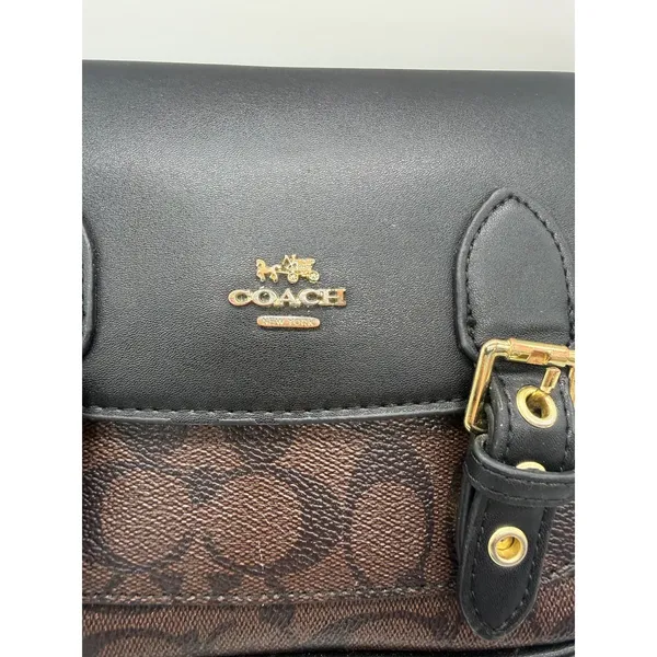 Coach Signature Lucy Crossbody‎ Bag Womens Small Brown Canvas Leather Buckle - Image 2