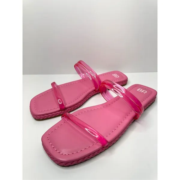 BP Jelly Strap Sandals Womens Size 12 Viola‎ Barbie Pink Braided Slides - Image 3