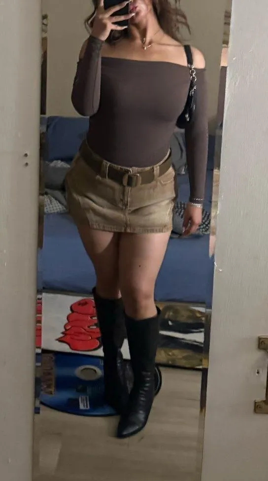 Brown mini skirt Size L - Image 2