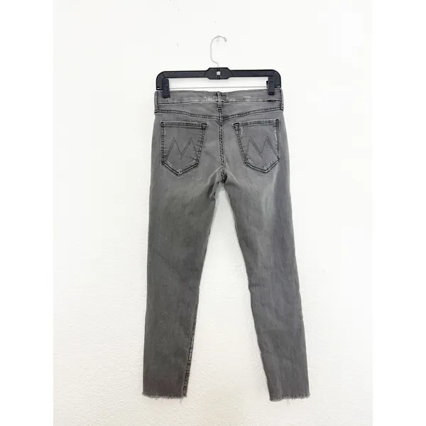 Mother The Looker Ankle Fray Grey Jeans Size 28 Distressed Last Chance Saloon - Image 14