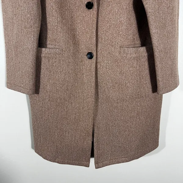 PrettyGarden Solid Notch Lapel Trench Coat Brown Classic Overcoat Size XL - Image 3