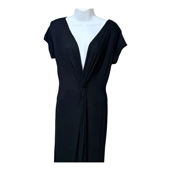 Rolla Coster Los Angeles Black Deep V-Neck Twist Front Maxi Dress RC-4179 M - Image 4