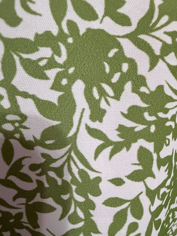 Green & white floral Boho Blouse with ruffled Puff sleeves- Size Medium. ***Refer to measurements. Gently warn and excellent condition. Measurements approximately 21” x 24” long. Material is 100% polyester. Non-smoking home . Priced at as is condition. Don’t like my price make a reasonable offer! And thank you for checking my closet! - Image 5