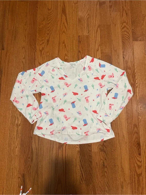 P.J. Salvage American Honey Cowboy Print Pajama Set - Image 3