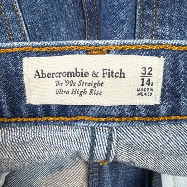 Abercrombie & Fitch The '90s Straight Ultra‎ High Rise Jeans Size 32/14R - Image 6