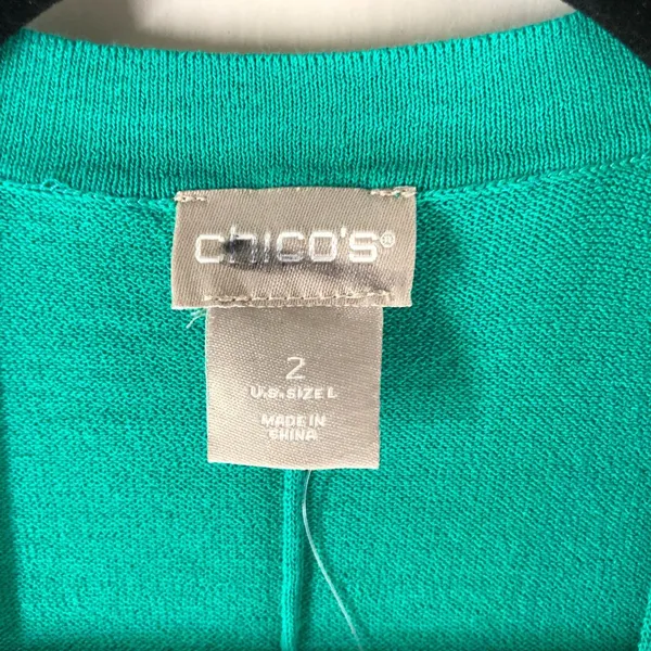 Chico's Cardigan Sweater Thin Knit Long Duster Lightweight Green Size 2 US L - Image 4