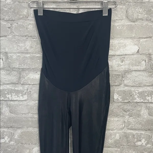 SPANX Mama Maternity Faux Leather High Waisted Leggings Black Size XS #20201R - Image 4