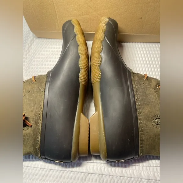 Sperry Saltwater Olive Brown Duck Boots Women’s 9M STS99729 Waterproof - Image 4