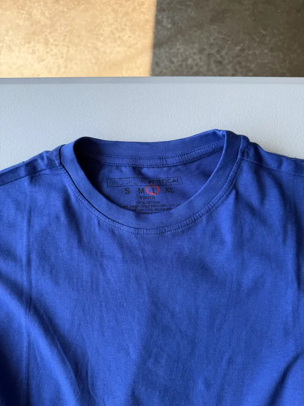 Youth Large Royal Blue T-Shirt – Brooklyn Vertical. - Image 2