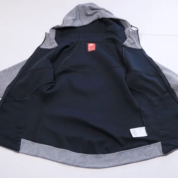 Nike Tech Fleece Hoodie Women XS Gray Full Zip Scuba Neck Jacket 842845-092 - Image 4