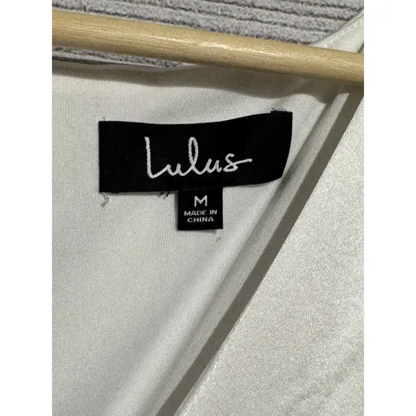Lulus Eternal Bond White Satin Ruffled Flutter Sleeve Maxi Dress Size MEDIUM - Image 7