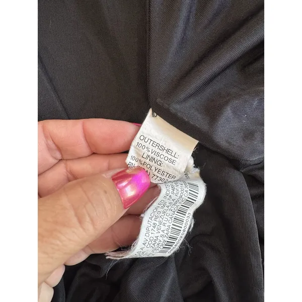 Zara Black Draped Mini Dress Size M Flutter Sleeve Ruched V-Neck Cocktail Party - Image 12