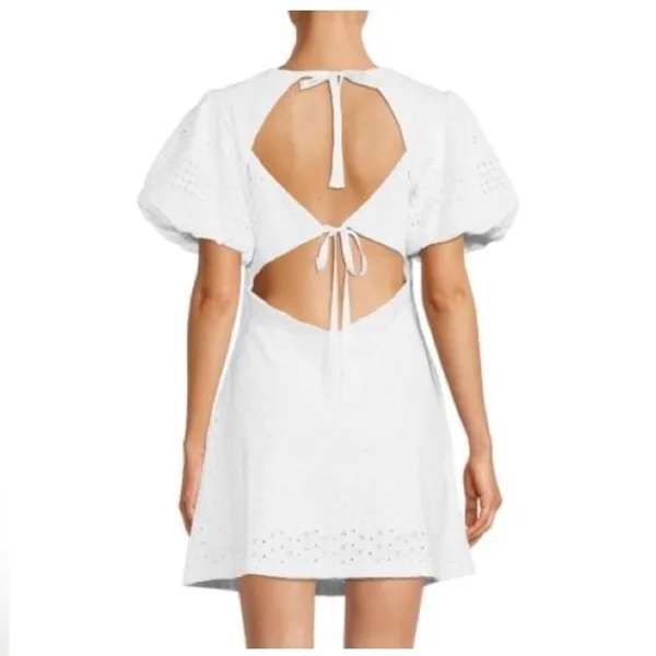 Free People Apricot Rose Mini Dress. Eyelet dress - Image 6