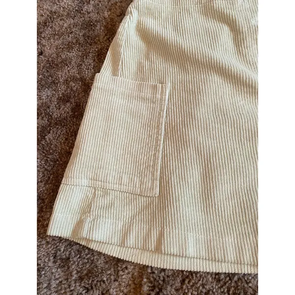 Don't Ask Why Brandy Melville Light Green Corduroy Button Front Mini Skirt OS - Image 3