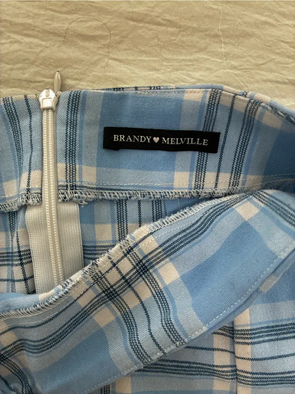 Brandy Melville Light Blue Plaid Men’s Shorts - Image 2