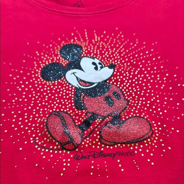 Disney Red Mickey Mouse Short Sleeve Tee - Image 4
