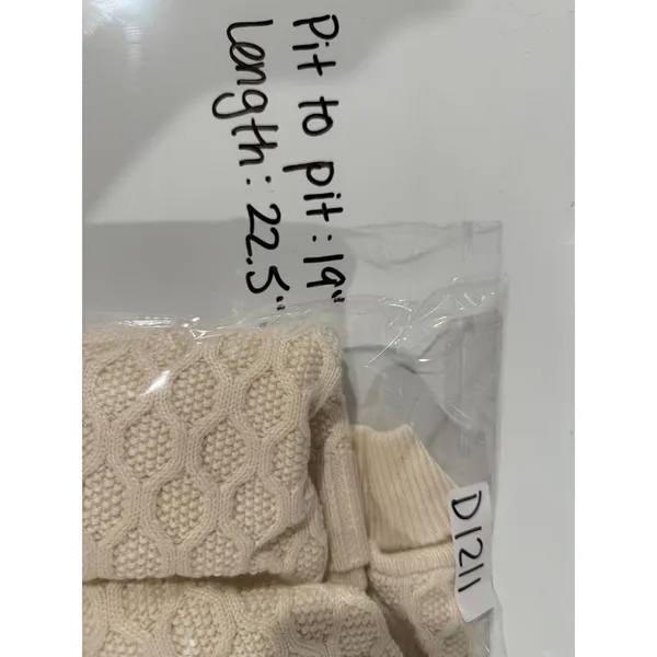 Talbots Cream Ivory Cable Knit‎ Textured Sweater Women Sz S Pullover Mock Neck - Image 5
