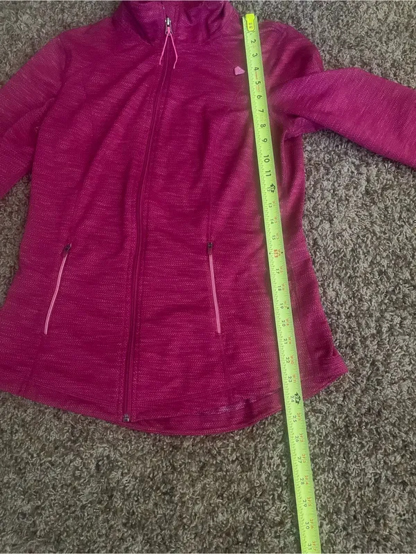 Tangerine Hot Pink Zip Jacket with Black Boot-Cut Pants - Image 7
