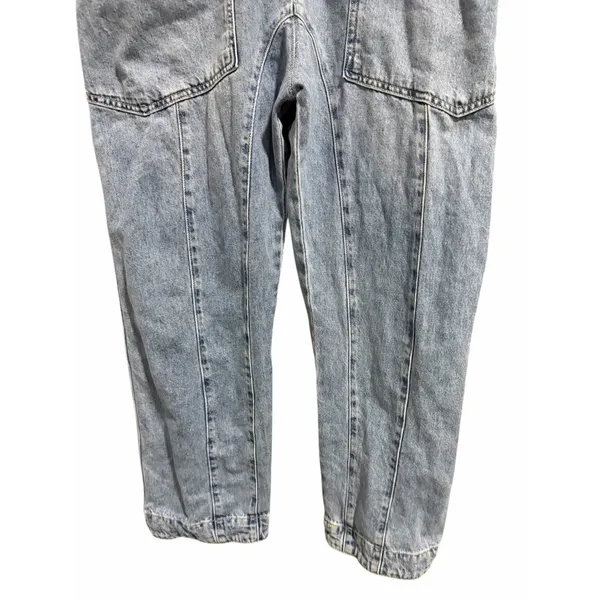 Free People "We The‎ Free" High Roller Denim Jumpsuit Light Wash Women's Size XS - Image 5