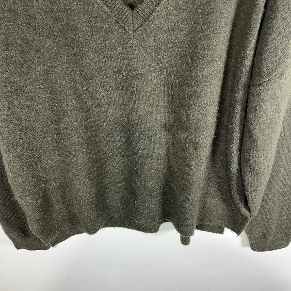 Lucky Brand Green Pullover Wool Blend V Neck Sweater‎ Women’s Large Soft - Image 3