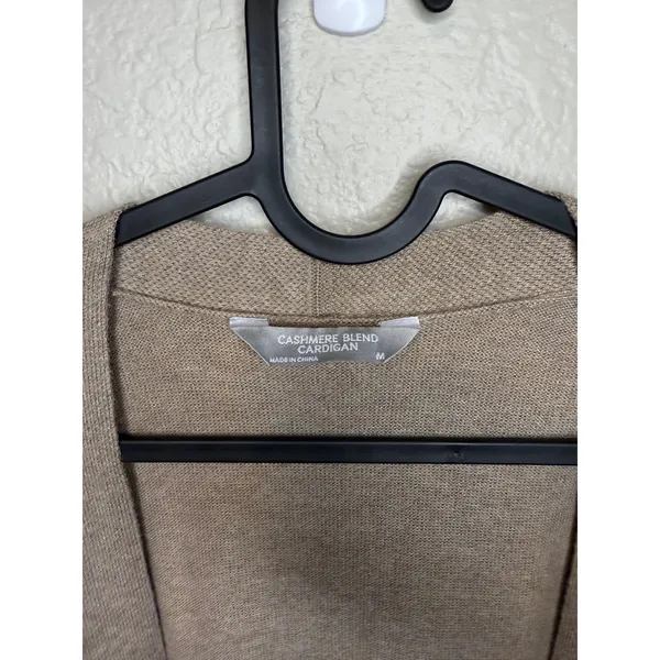 Cashmere Blend Cardigan - Womens M Medium Long Open Front Sweater - Image 3